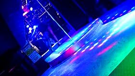 stripper teases at the bar with ripped clothes