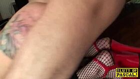 tattooed british sub dominated with anal and rough face fucking