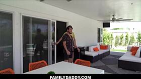 stepdad and stepson unleash big cocks at pool party fuck fest