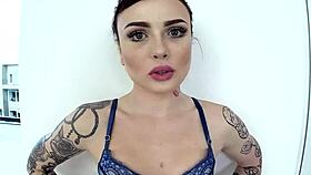 chloe carter takes huge cock deep in pov blowjob. She swallows cum eagerly.