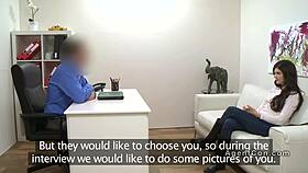 Busty cutie fucks doggy style in casting interview