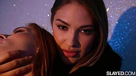 Jia intensely licks and rims Gizelle's pussy with vibrator.