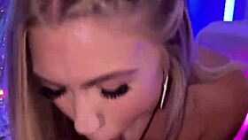 busty blonde's intense debut