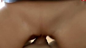 girl in latex gets cum on her ass during home porn