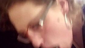 Shay sucks that big black cock deepthroat! Cumshot close up!