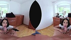 this spanish brunette with big tits gives a haircut, then bends over for doggystyle and riding