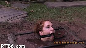 Couple Plays Hardcore Bondage Game with Serf Collar and Oral