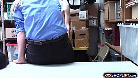 Shoplifter Guy Fucked Hard by Sexy Officer at Work