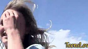 Teen 18+ Amateur Gets Facialized Outdoors for Cash in Hardcore Reality Scene.