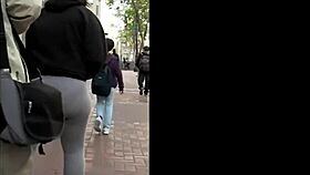 thick leggings creep sneaks a peek