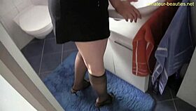 The wife enjoys a relaxing bath in the bathroom