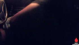 The woman leaves the party to engage in intimate activities in the vehicle.