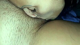 Lesbian girls sneakily fuck and lick pussy to orgasm without parents noticing