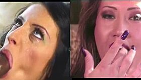 Pretty girl gets messy facial after sucking cock