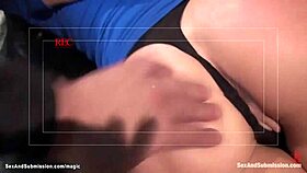 Bound blond girlfriend gets double penetrated