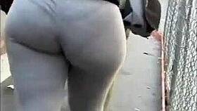 thick leggings creep sneaks a peek