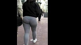 thick leggings creep sneaks a peek