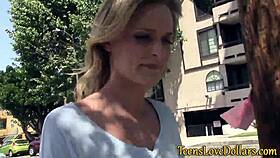 Teen 18+ Amateur Gets Facialized Outdoors for Cash in Hardcore Reality Scene.