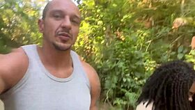 We fucked the hot black girl at the waterfall