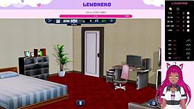 I, Vtuber LewdNeko, am playin Harem Hotel part 20 with big tits and vibratorr