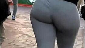 thick leggings creep sneaks a peek