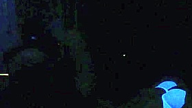 Britney Madison explores blacklight effects in a main scene