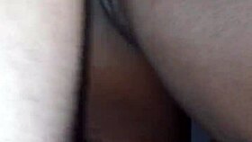 ebony milf gets creampied in doggy while husband watches fingering.