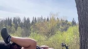 Sexy chubby BBW Remi TAKING bbc on top of a giant rock in nature.