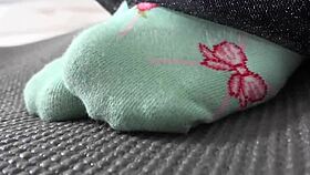 restrained woman tickles sole