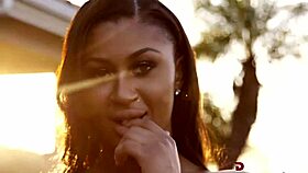 Sommer Isabella rides cock in missionary and cowgirl, deepthroating with facial in Black to the Future scene 1