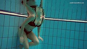 Underwater Mermaid Vesta, Horny Teen 18+, Gets Wet at Beach. Bikini Babe in Shower Scene! 😍