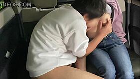 Japanese Girlfriend Sucks and Rides Hard in Car Sex Scene