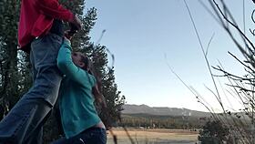 slut gives outdoor blowjob deepthroat