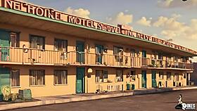 emo babe with big tits uses her feet for footjob on monster black cock to pay rent