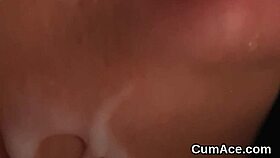 Feisty hottie sucks all the jizz from cumshot