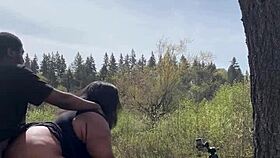 Sexy chubby BBW Remi TAKING bbc on top of a giant rock in nature.
