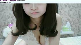 asian amateur showing off big tits solo