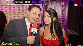 Raven Bay teaches Andrea Diprè a detailed blowjob lesson with spitting instructions