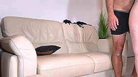 homemade milf gets intense feet fetish cumshot on boobs