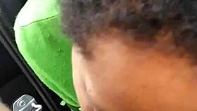 slut sucking my dick outside in public