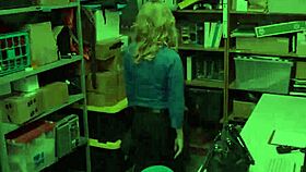 Big tits milf guard krissy lynn asks 'want to lick my pussy for a deal?'