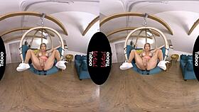 virtual taboo blonde explores solo pleasure
