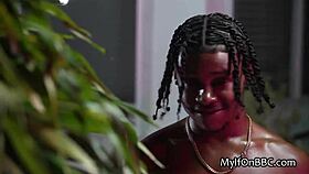 big tit milf gets deep bbc penetration by the pool