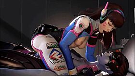 best of d va in double scenes, showing off her ass