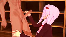 in guilty crown, teen inori yuzuriha appears in 3d hentai animation.