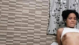 husband arrives while ebony gets fucked and squirts