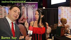 Raven Bay teaches Andrea Diprè a detailed blowjob lesson with spitting instructions