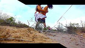 Mexican lovers have sex in the desert