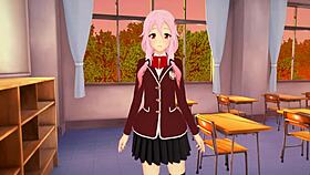 in guilty crown, teen inori yuzuriha appears in 3d hentai animation.