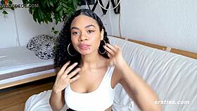 Beautiful Jasmine Teases Wet Pussy with Vibrator in Bedroom